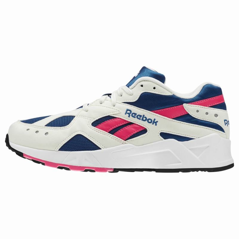 Tenisi Reebok Aztrek Barbati Albi/Albastru Regal/Roz Romania QS5415VU